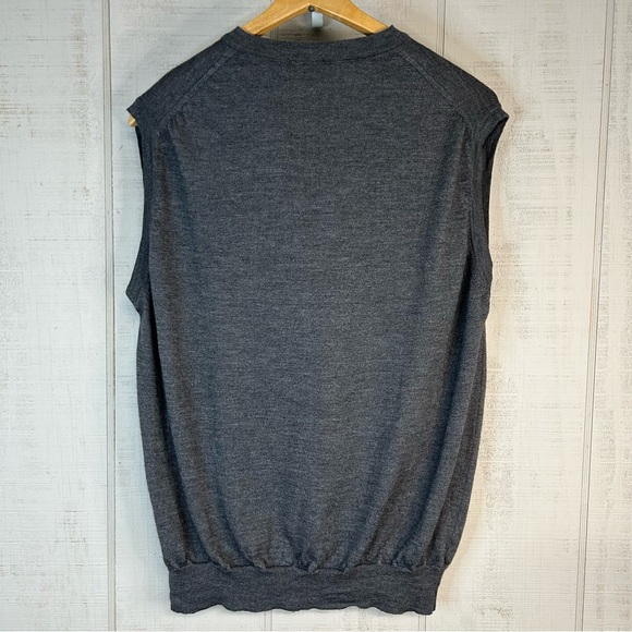 Vntg Saks Fifth Avenue Sweater Vest XL Pullover V Neck Wool Silk Blend Gray - Picture 2 of 8
